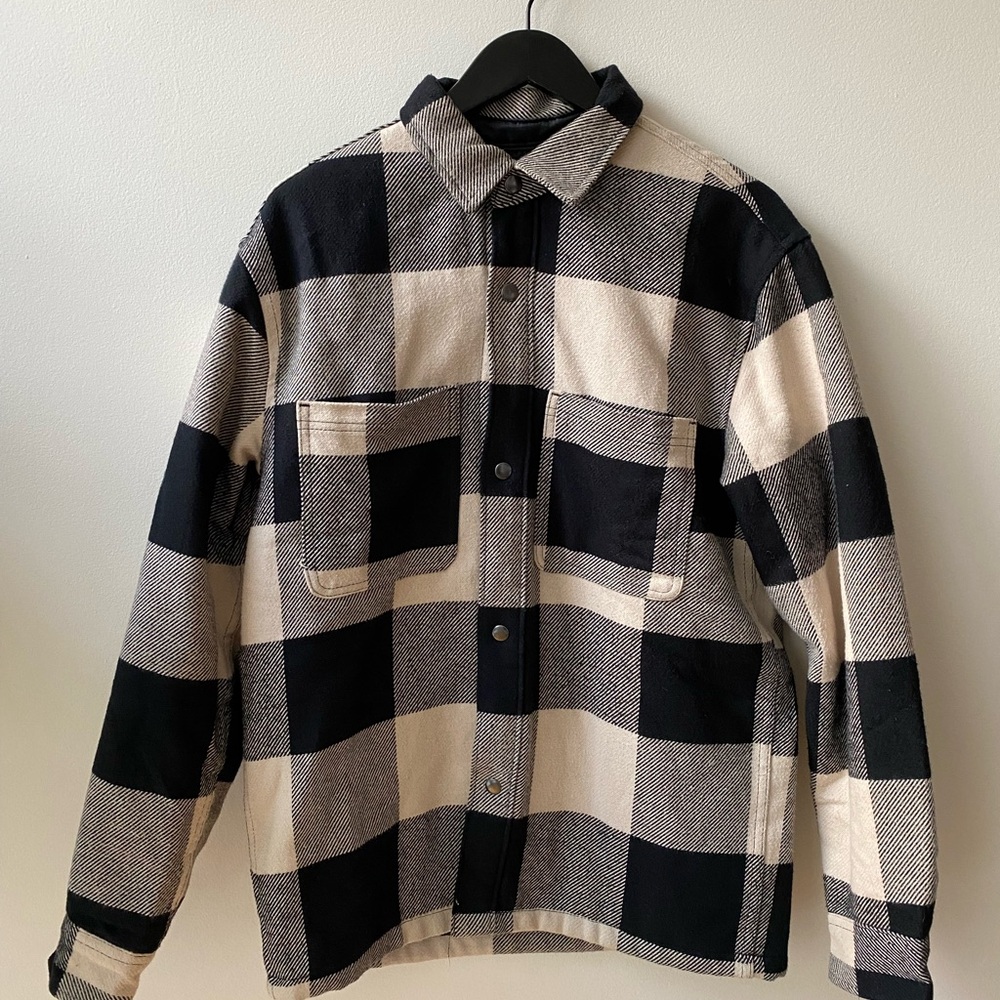 H&M Black Light Beige Overshirt Jacket